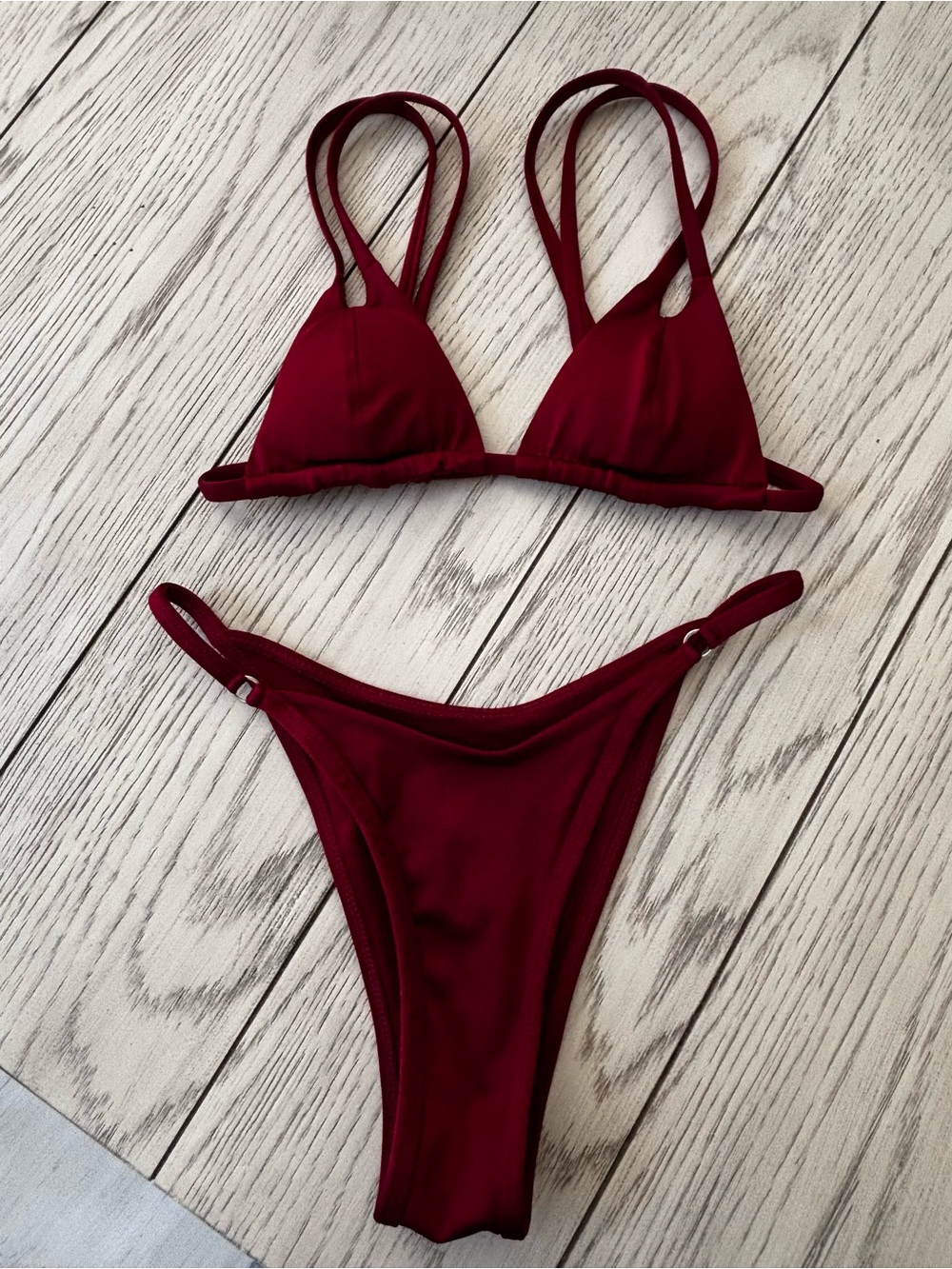 Triangle Bikini Set - burgundy - Women